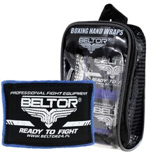 BELTOR OWIJKI BOKSERSKIE BAWEŁNIANE / BOXING HAND WRAPS 4m - niebieski/blue B0356
