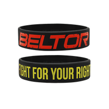 BELTOR OPASKA SILIKONOWA / WRISTBAND "FIGHT FOR YOUR RIGHT" - czarny/black 20cmx1,7cm One Size  B0331 *