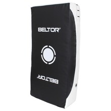 BELTOR TARCZA DO KOPNIĘĆ PROFILOWANA / KICK SHIELD CURVED "ESCUDO" czarny/biały - black/white 75x35x16cm  B3105